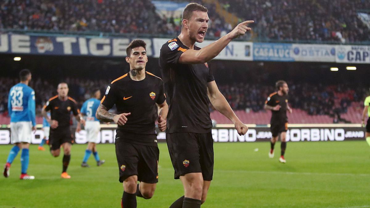 Napoli 2 Roma 4: Dzeko double blows Serie A title race wide open