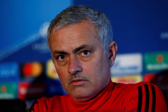 Manchester United manager Jose Mourinho during the press conference.