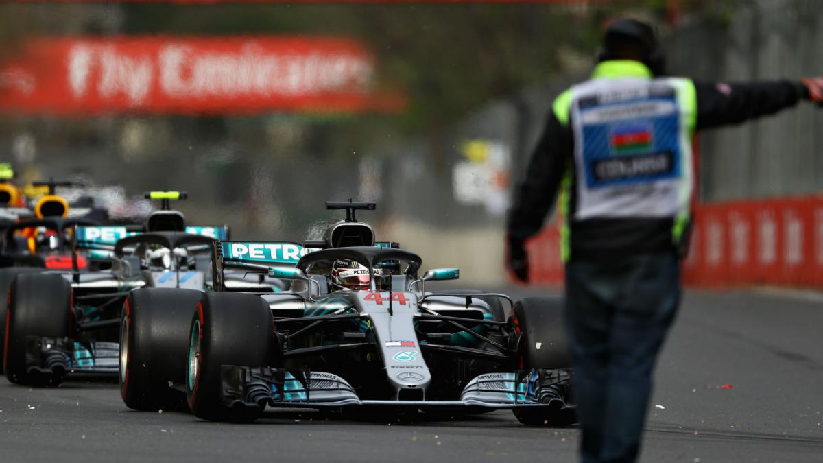 Hamilton handed unlikely triumph in dramatic Baku finale