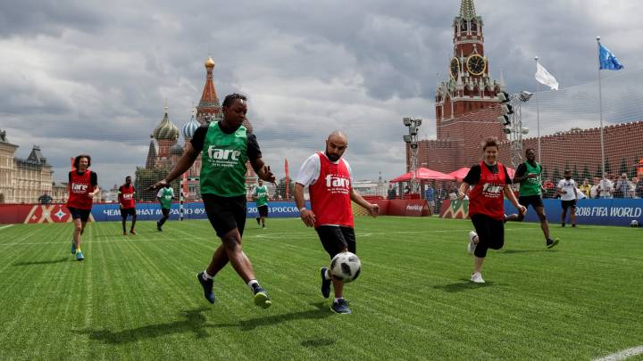 Migrants stage their own version of the World Cup on Red Square