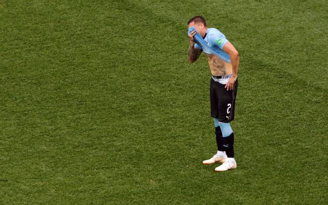 Jose Gimenez can't control his emotions as Uruguay get knocked out of the World Cup.