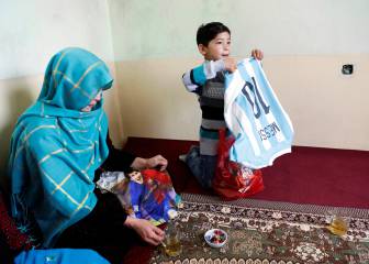 Afghan 'Messi boy' forced to flee home