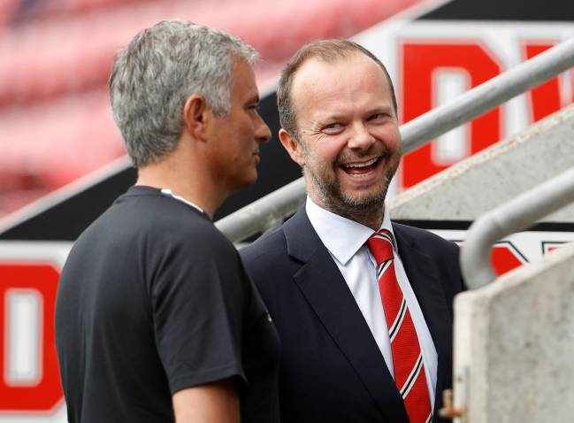 Not smiling now | Back in 2016 Manchester United manager Jose Mourinho and executive vice-chairman Ed Woodward were looking forward with positivity.