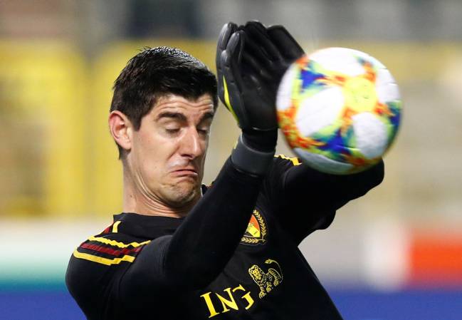 Stop it | Belgium's Thibaut Courtois.