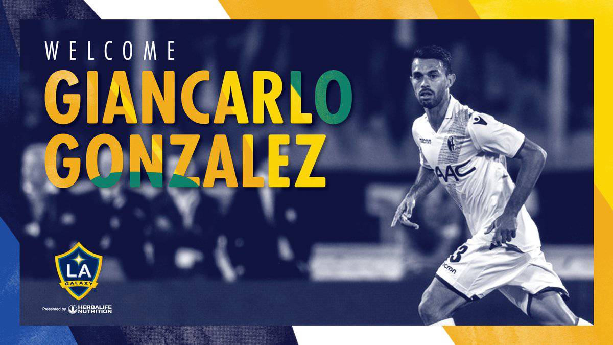 The welcome sign of LA Galaxy for Giancarlo González