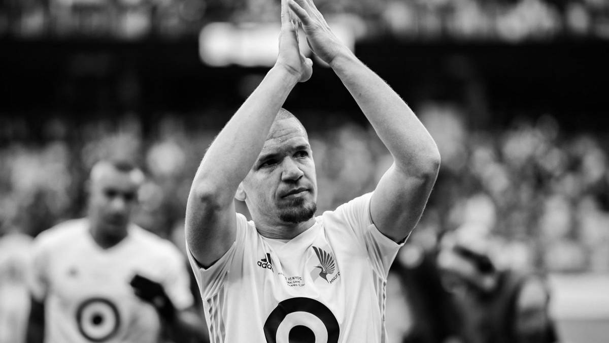 Osvaldo Alonso of Minnesota united celebrating after the first game at Allianz Field