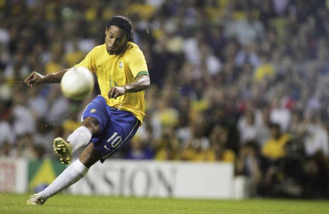 Skills | Ronaldinho of Brazil during a friendly against Wales in 2006.