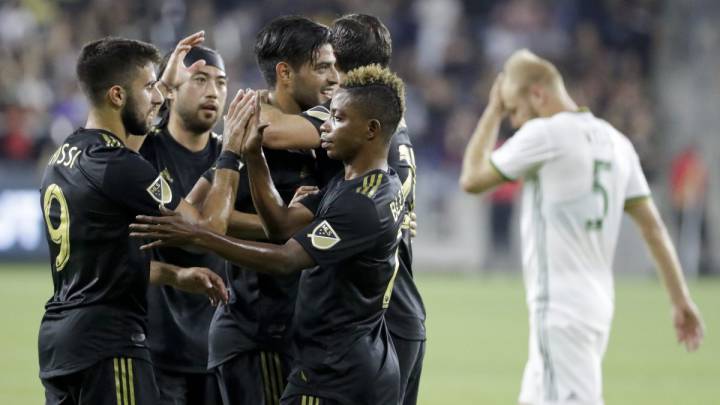 Los Angeles FC celebrating a home win in the 2019 MLS season