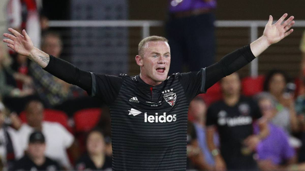 Wayne Rooney #9 of D.C. United reacts in the second half against the Vancouver Whitecaps during his MLS debut