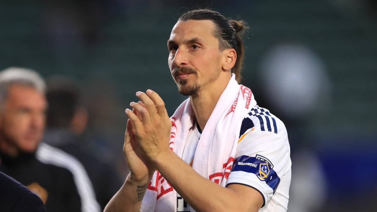 Zlatan Ibrahimovic of Los Angeles Galaxy looks on as he leaves the field after a game against the Real Salt Lake