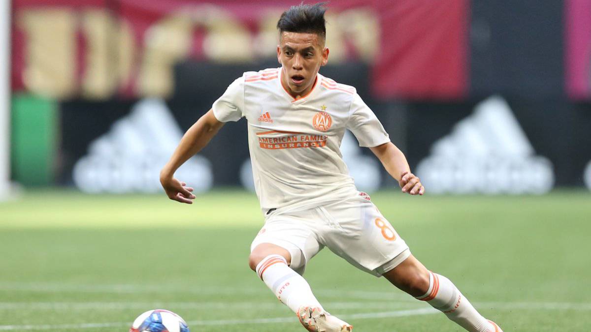 Atlanta United, Ezequiel Barco in action against Sporting Kansas City