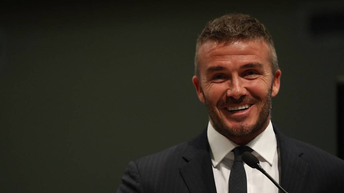 David Beckham attends a meeting at the Miami City Hall during a public hearing about building a Major League soccer stadium on a public golf course in Miami, Florida