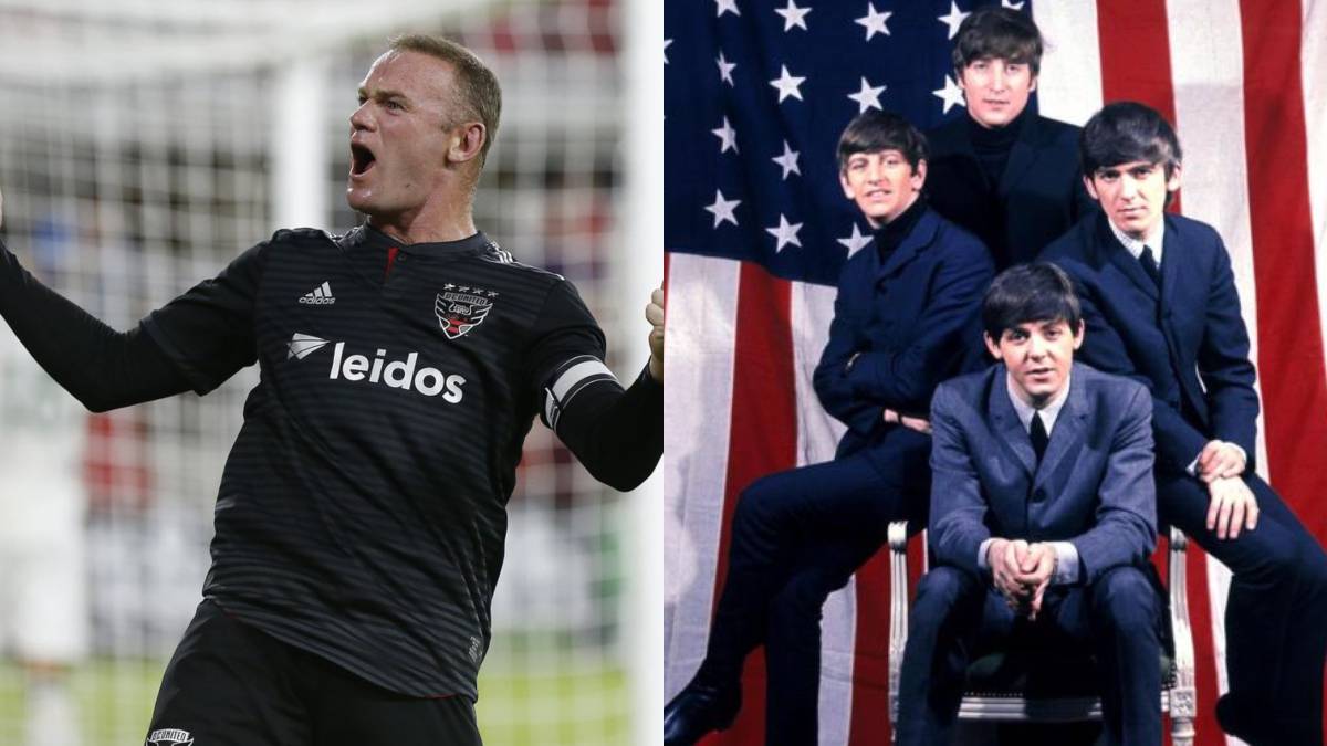 Collage of Wayne Rooney and The Beatles
