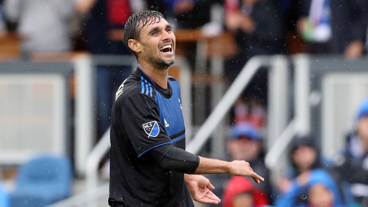Chris Wondolowski celebrating after breaking Landon Donovan MLS scoring record