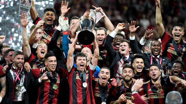 Atlanta United celebrating after becoming the 2018 MLS Cup Champions