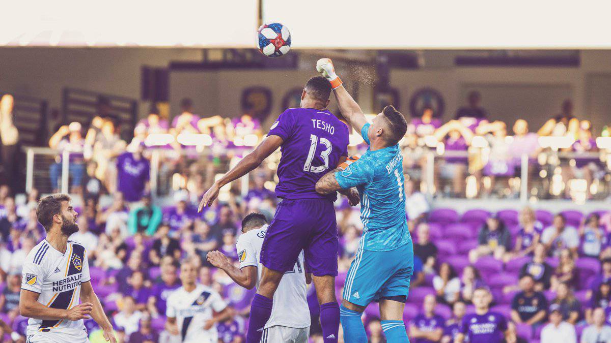 Bingham in action with LA Galaxy during the match against Orlando City