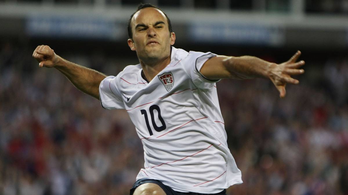 Landon Donovan celebrating after scoring with the United States National Team