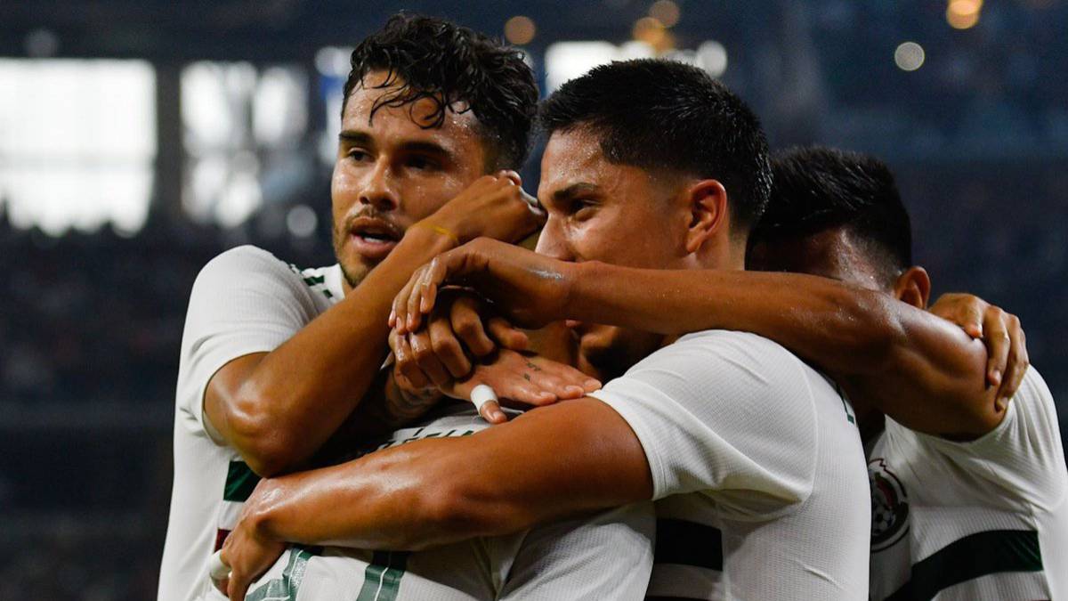 Mexico celebrating after beating Ecuador ahead of the Gold Cup