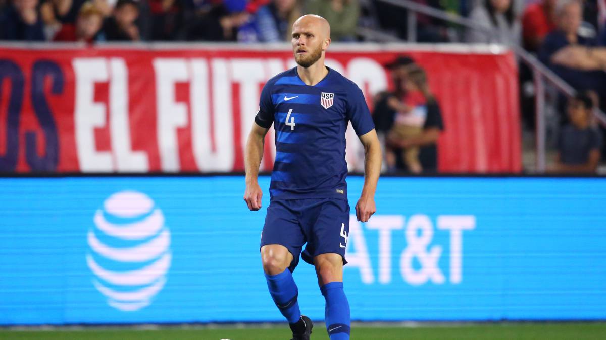 USA midfielder Michael Bradley against Panama during an international friendly soccer match at State Farm Stadium.