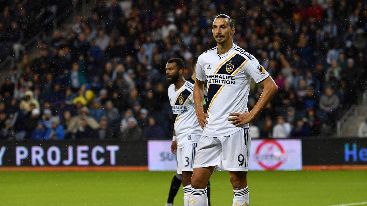 Zlatan Ibrahimovic looking disappointed during an LA Galaxy match