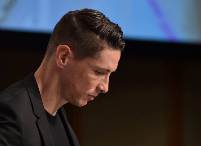 Sagan Tosu forward Fernando Torres reacts during a press conference in Tokyo on June 23, 2019.