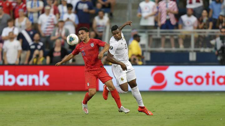 United States vs Panama in action in the third match of the Gold Cup group stage