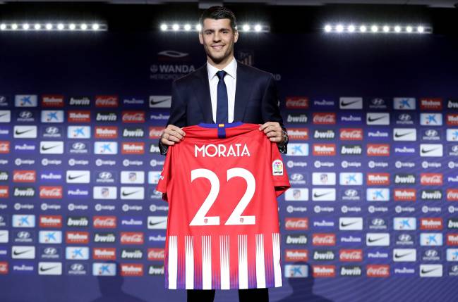Alvaro Morata joins Atletico Madrid on loan.