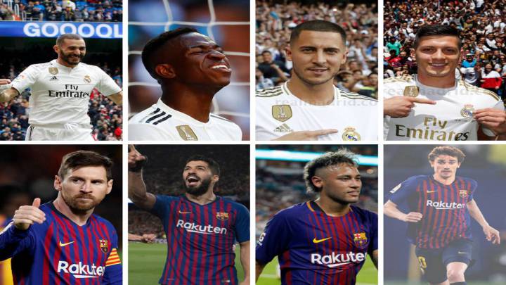 Real Madrid-Barcelona: how their potential new attacking quartets measure up