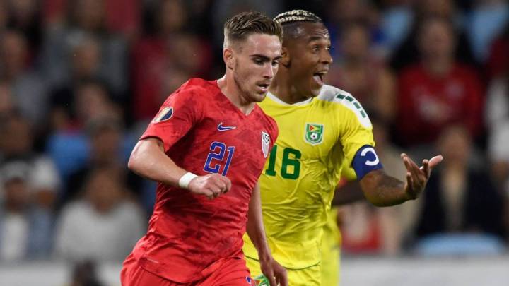 Tyler Boyd in action with the USMNT against Guyana