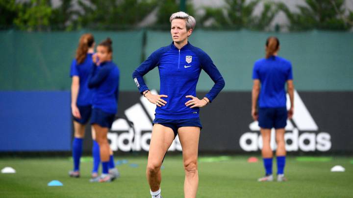 United States' forward Megan Rapinoe attends a training session in Lyon, on July 1, 2019, during the France 2019 football Women's World Cup