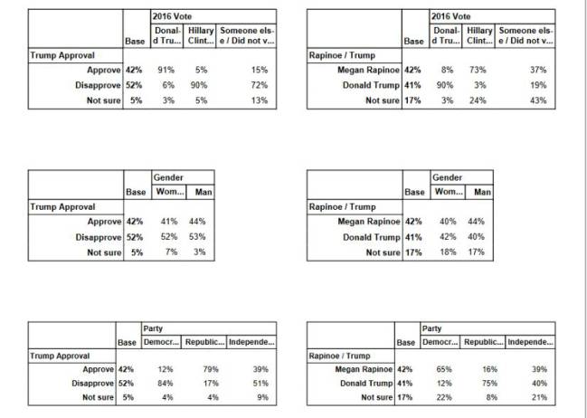 Megan Rapinoe vs Donald Trump Presidential poll