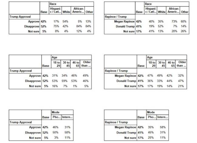 Megan Rapinoe vs Donald Trump Presidential poll