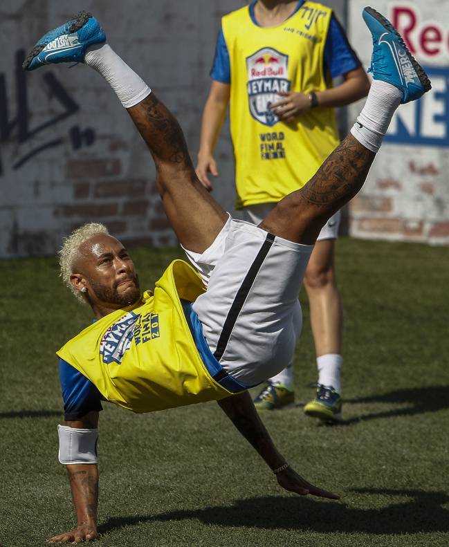 Recovered yet? Neymar plays in a five-a-side football tournament for his charity in Brazil, July 13, 2019.