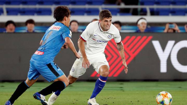 Chelsea's Christian Pulisic in action Pre-Season Friendly - Chelsea v Kawasaki Frontale - Nissan Stadium, Yokohama, Japan