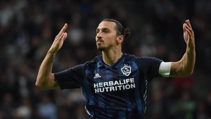 Zlatan ibrahimovic celebrating with LA Galaxy