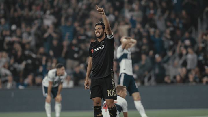 Carlos Vela celebrating with LAFC of the MLS