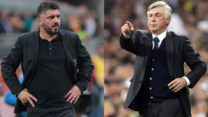 Gennaro Gatusso and Carlo Ancelotti's collage