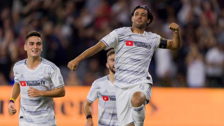 Carlos Vela celebrating after scoring an outstanding goal against San Jose Earthquakes