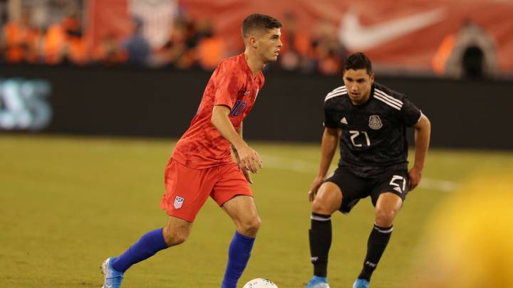 Christian Pulisic in action against Mexico at MetLife Stadium
