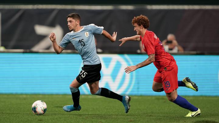 USA and Uruguay in action during FIFA Date