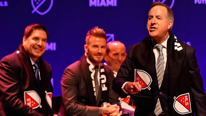 MLS Team owner Jorge Mas speaks during the Miami MLS expansion team announcement at the Adrienne Arsht Center.