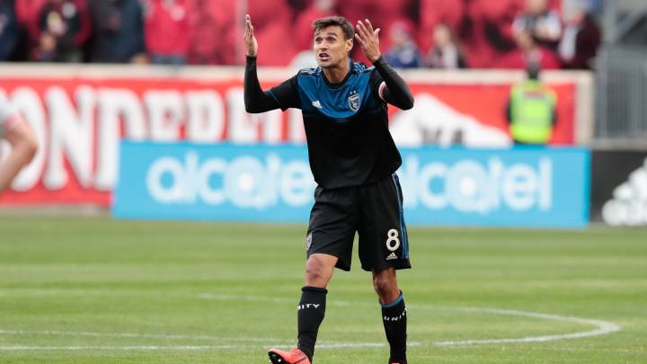 San Jose Earthquakes forward Chris Wondolowski reacts during the second half against the San Jose Earthquakes at Red Bull Arena.