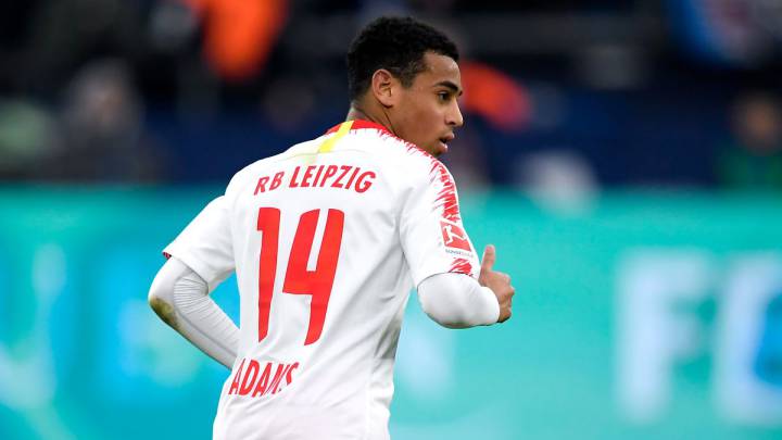 Tyler Adams in action with RB Leipzig in the Bundesliga