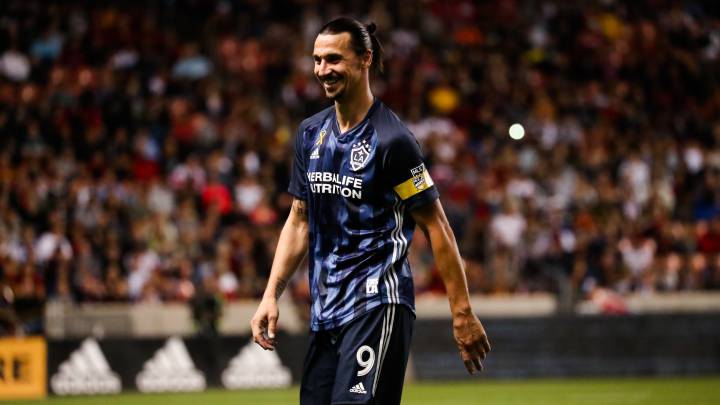 Zlatan Ibrahimovic celebrates LA Galaxy reaching the MLS playoffs