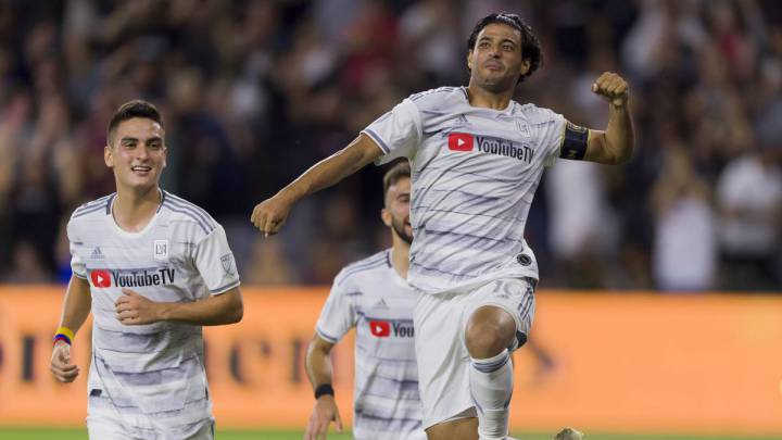 Carlos Vela celebrates his 31 goal of the season leaving him one goal short to setting a new single-season scoring record