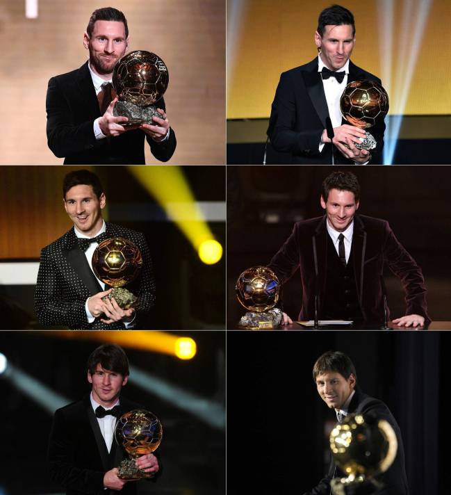 A golden sextet | Messi's Ballon d'Or collection.