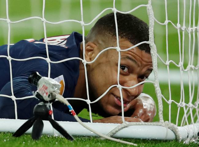 Back of the net | Paris St Germain's Kylian Mbappe.
