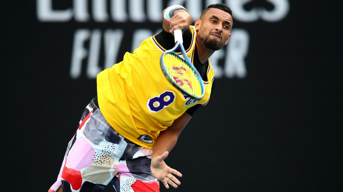 Kobe Bryant dead: Kyrgios warms up in Lakers great's jersey before Nadal clash