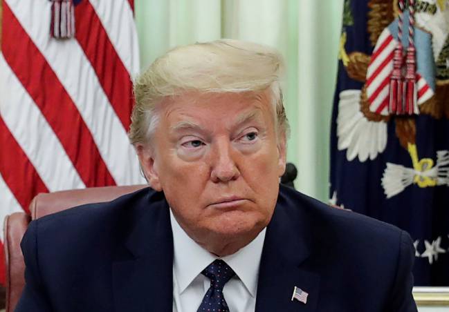U.S. President Donald Trump seated in the Oval Office of the White House in Washington, U.S. 28 May 2020.