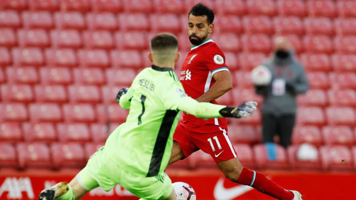 Salah treble helps champions see off feisty Leeds